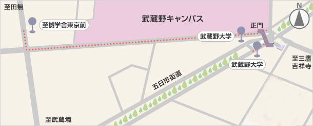 武蔵野キャンパス（本部校地）マップ